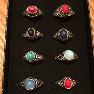 Size 6 rings with silver bands